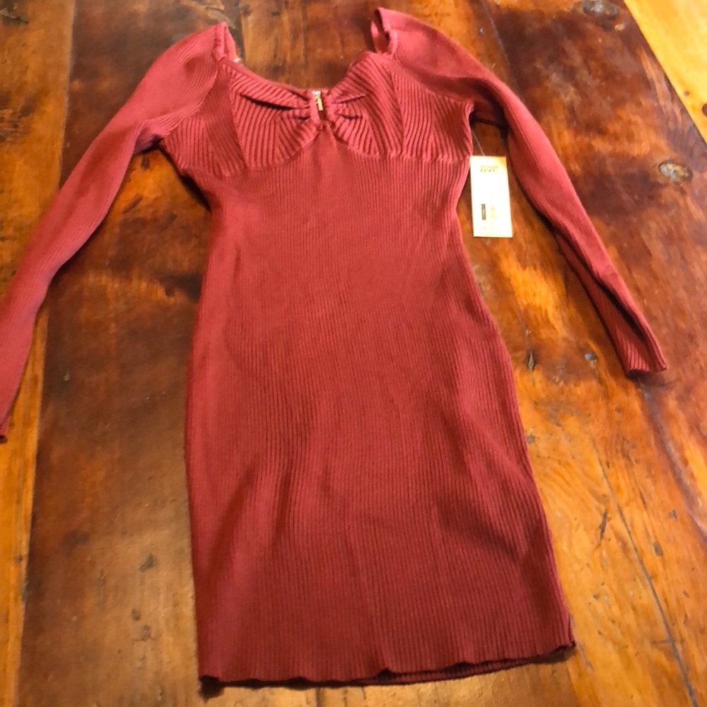 Rust sweater dress